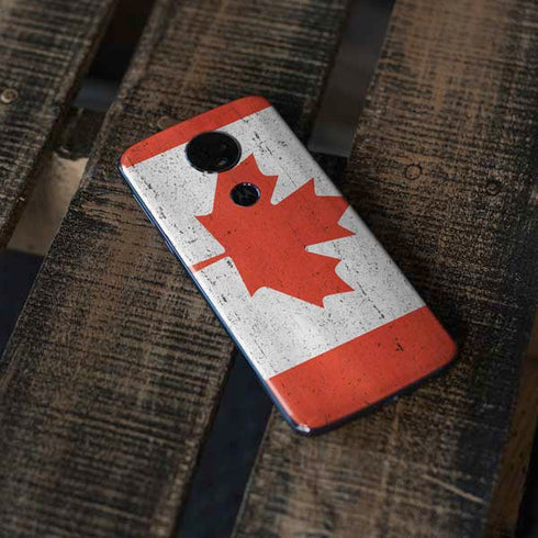 Canada Flag Distressed Moto E5 Plus Skin